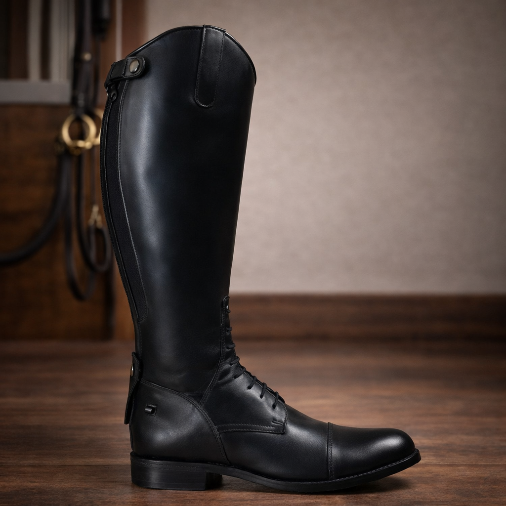 Botas para equitación 100% cuero con cordon