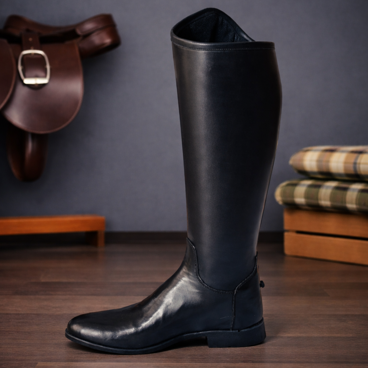 Botas para equitación en cuero nanpa cremallera al lado