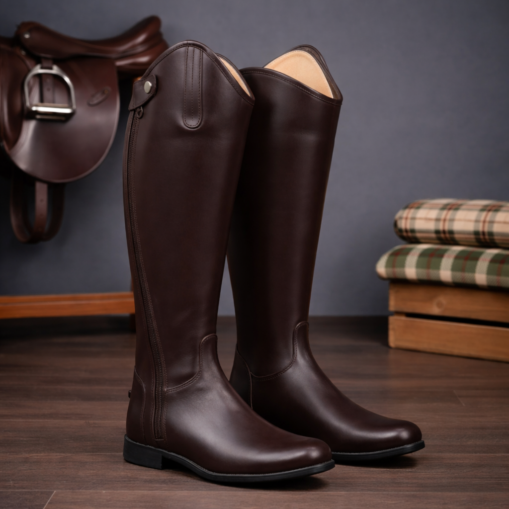 Botas para equitación en cuero nanpa cremallera al lado